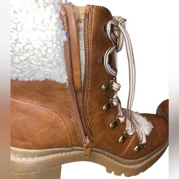 UNIVERSAL THREAD “Aubrie” Lug Hiking Utility Boots Brown Cognac Size 11M NWOT - Picture 9 of 14